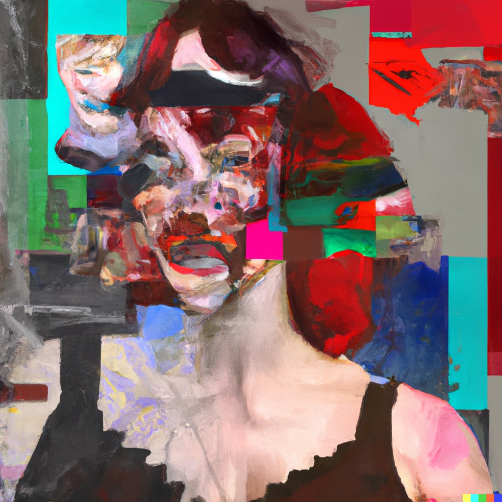 xiaochenyang1's tweet photo. Brian glitches - experimental digital painting 
#ai #AIart #aiartcommunity #dalle2 #openai #midjourney #generativeart #portraits #WomensArt #bayareaart https://t.co/RbI3aLxp8j