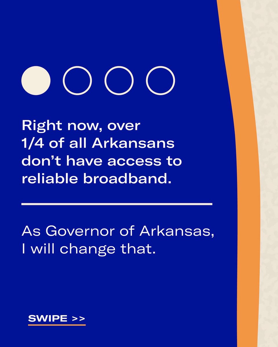 JonesForAR's tweet photo. All Arkansans deserve dependable internet, and it’s key that everyone across the state have access. But right now, Arkansas is in the bottom 10 for most connected states in the country. It’s time we change that. https://t.co/pjQwJ016TQ