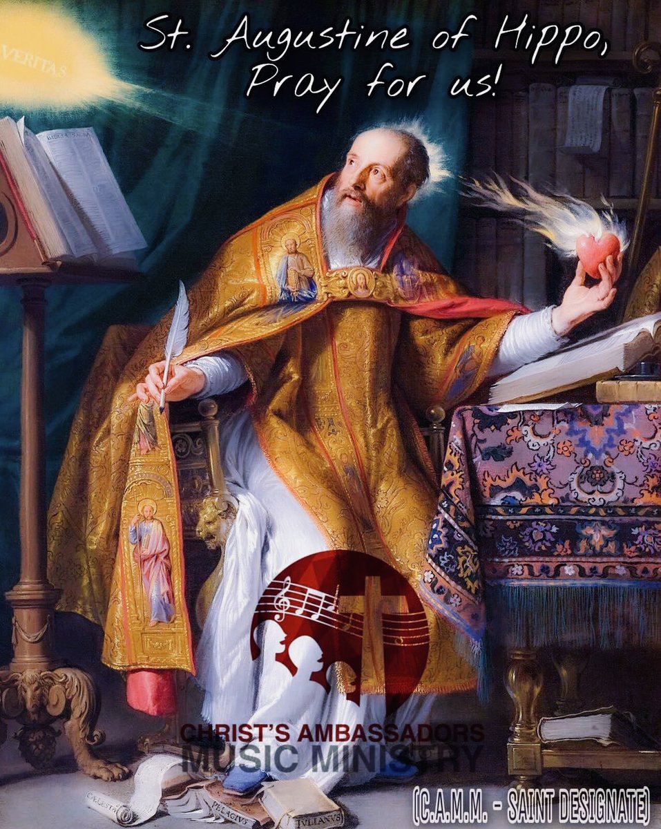 YACmomqpm's tweet photo. Saint Augustine of Hippo
(Feast Day - August 28)

“One who sings prays twice.”

SAINT AUGUSTINE OF HIPPO, PRAY FOR US!

#YAC #CAMM #whYAC 
#YAC2022 #YACvision2022
#YACfortisINVICTA #SaintDesignate 
#toGODbetheglory #allforthegloryofGOD
#cammrocks  #cammazing 
#ToSingIsToPrayTwice https://t.co/IEQehC1Zqx