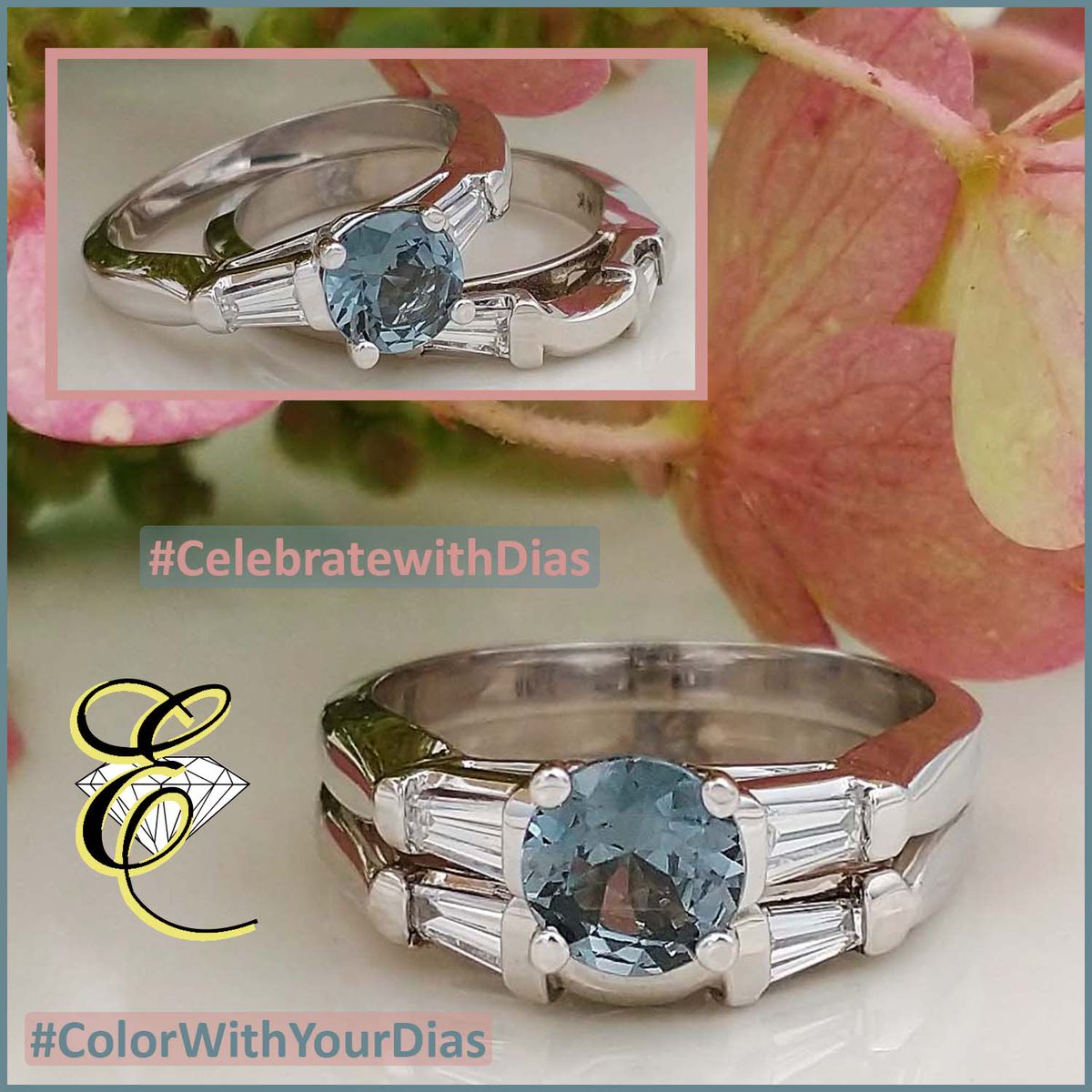 EichhornJewelry's tweet photo. Consider a non-traditional Engagement Ring like this 14K Ring with a gorgeous Gray Spinel and 2 baguette Diamonds = .25ctw $2,800. Photographed with a matching Wedding Ring $1,905. Sold separately.
#start2sparkle #1diamondatatime #CelebratewithDias #ColorWithYourDias https://t.co/uJZsHNLYkW