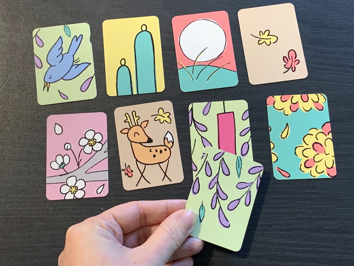 InnerHue's tweet photo. What's your favorite hanafuda game? Looking for a cute new deck? Check out https://t.co/BK68yj76R6 https://t.co/6aSBqnp6do