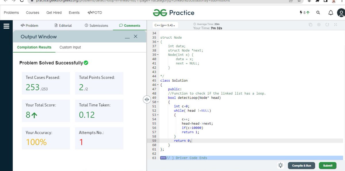 kanhaiya_rai20's tweet photo. Day 10 of #30daysofcode with
@scaler_official
📌Solved 2 problems on #GFG
🔸Detect Loop in Linked List
🔸Nth Node from End of Linked List
#codewithscaler #scalerdiscord #scaler #learningwithscaler https://t.co/gaDYfjAVSk