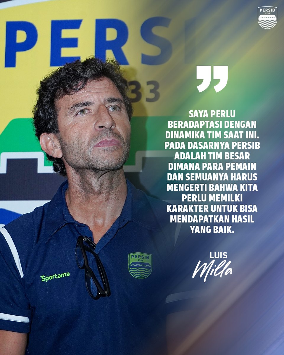 persib's tweet photo. Luis Milla memerlukan waktu untuk membentuk karakter tim agar bisa bersama meraih hasil yang baik. โ
Saksikan exclusive interview bersama Luis Milla di https://t.co/0SLOQ14XdT
#PERSIB https://t.co/WM5sHC8HaT