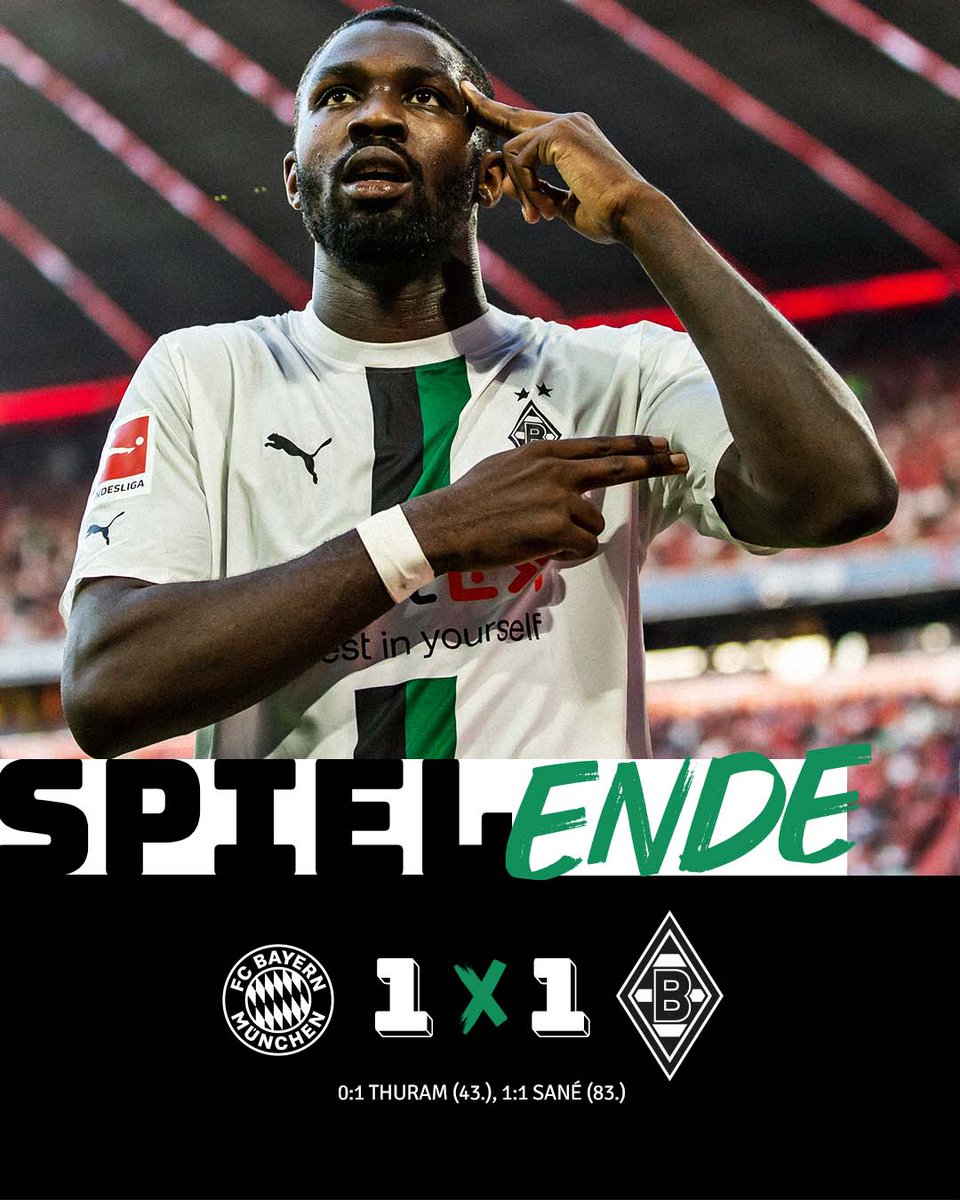 Schluss! Aus! Wir nehmen einen Punkt aus München mit!

#Bundesliga #FCBBMG