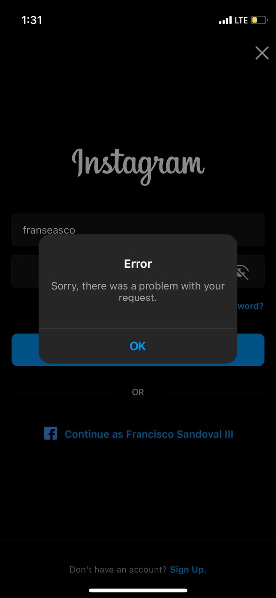 franseeesco's tweet photo. #instagramdown been like this for 24 hours now. What’s going on https://t.co/0OOK5ATQDj