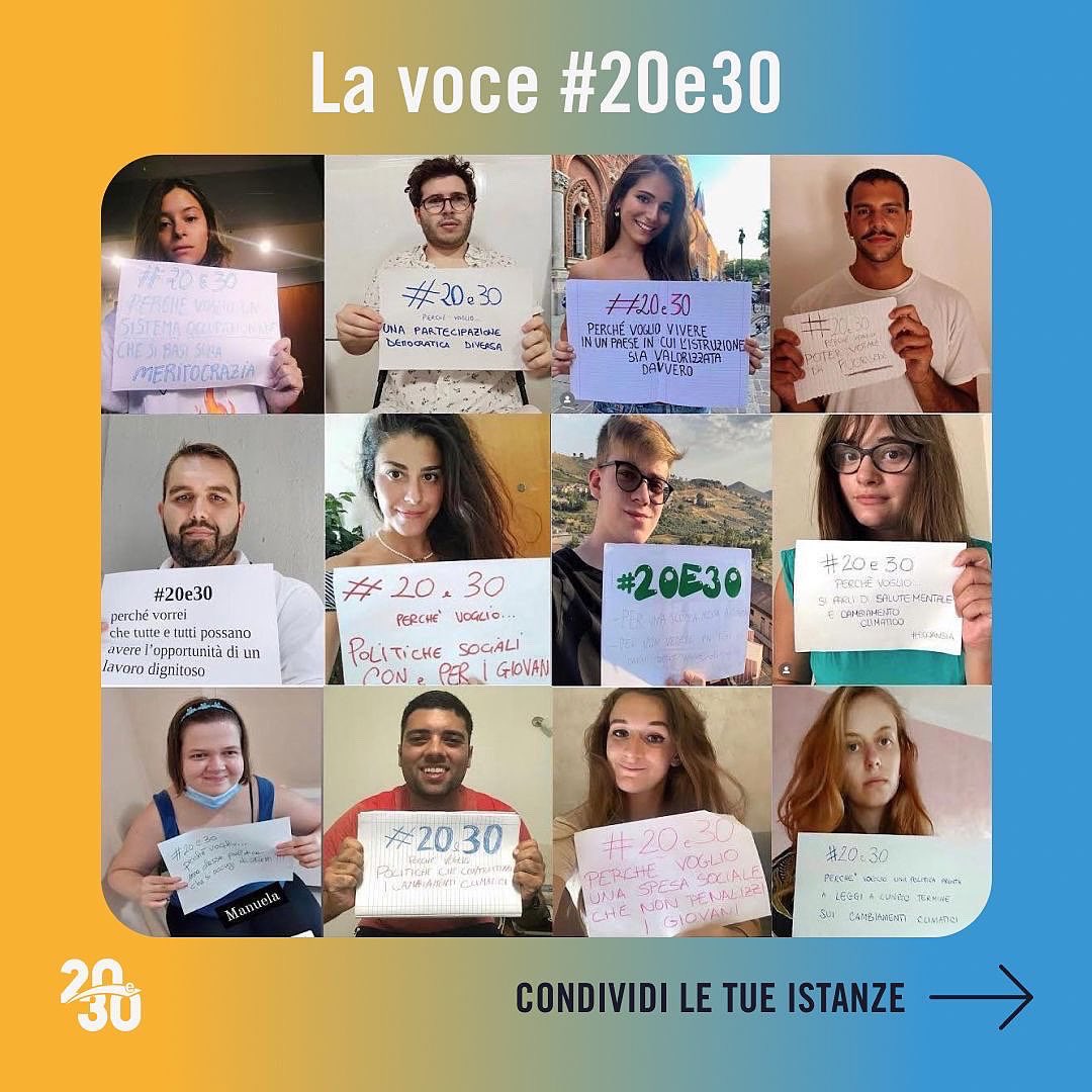 20e30_'s tweet photo. #20e30 è nata da questi cartelli. 

Quel primo momento di viralità ha permesso di aprire il dialogo coi partiti.

Dobbiamo tenere alta l’attenzione su tali istanze: vi chiediamo di continuare a pubblicare contenuti #20e30 anche qui. 

Facciamo sentire la nostra voce. https://t.co/R7lnrurj7S