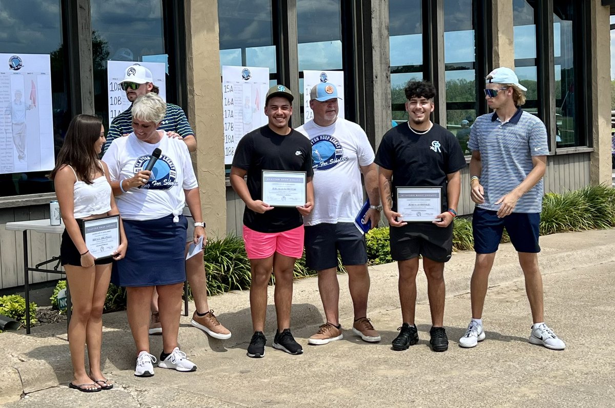 The 1st annual Clayton Roop Swing For The Scholars Golf Tournament is about to kick off here at Grand Oaks. Former Warriors Josiah &amp; Jeremiah Darrough and <a href="/SoftballSGP/">SGP Softball</a> alum Briana Buentello were presented with the 1st ever Clayton Roop Legacy Scholarships. #YouNeverWalkAlone