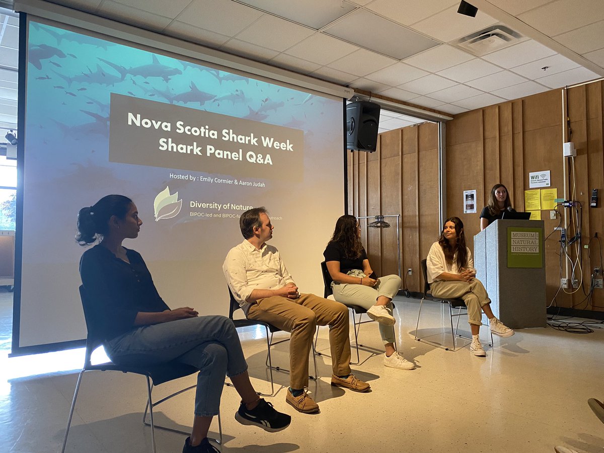 hannahbsolway's tweet photo. What an amazing day learning about sharks and whales, and their roles in the ocean ecosystem for NS Shark Week with @DiversityofNat! Such a great turn out! So inspiring to see the next generation of marine biologists! 🦈🐋🌊 #NSERC #StudentAmbassadors @NSERC_CRSNG https://t.co/xghr6BWiNF