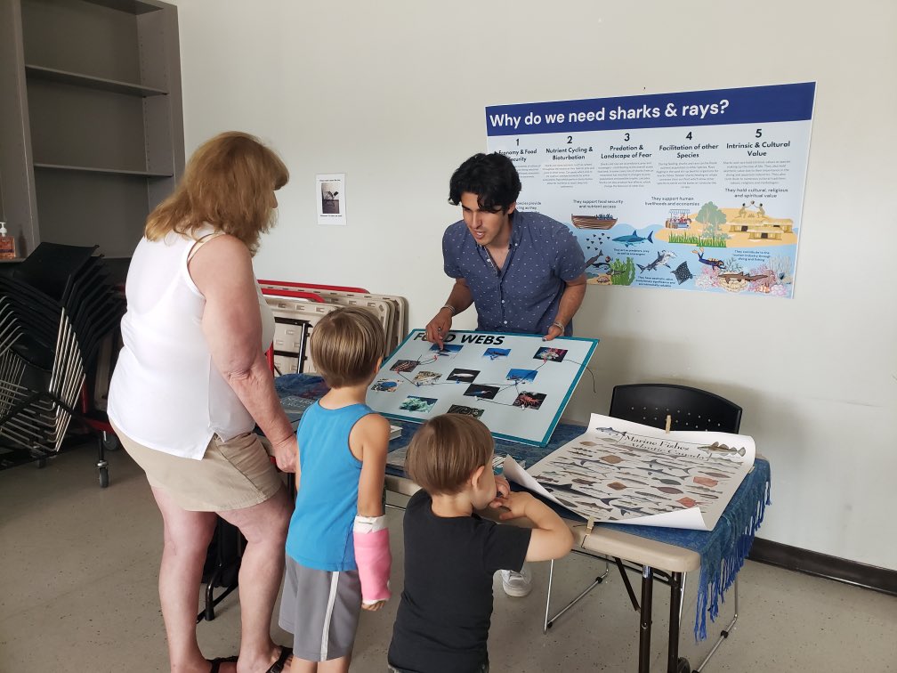 hannahbsolway's tweet photo. What an amazing day learning about sharks and whales, and their roles in the ocean ecosystem for NS Shark Week with @DiversityofNat! Such a great turn out! So inspiring to see the next generation of marine biologists! 🦈🐋🌊 #NSERC #StudentAmbassadors @NSERC_CRSNG https://t.co/xghr6BWiNF