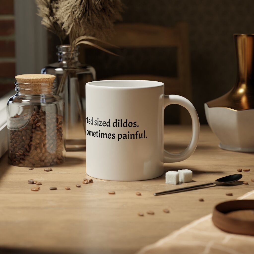 danwelden's tweet photo. #DTFBODY Motivational Coffee Cup - "Life is like a box of assorted sized dildos. Sometimes pleasurable, sometimes painful.” https://t.co/qZq5Gm65ek https://t.co/2WpPahhzdj