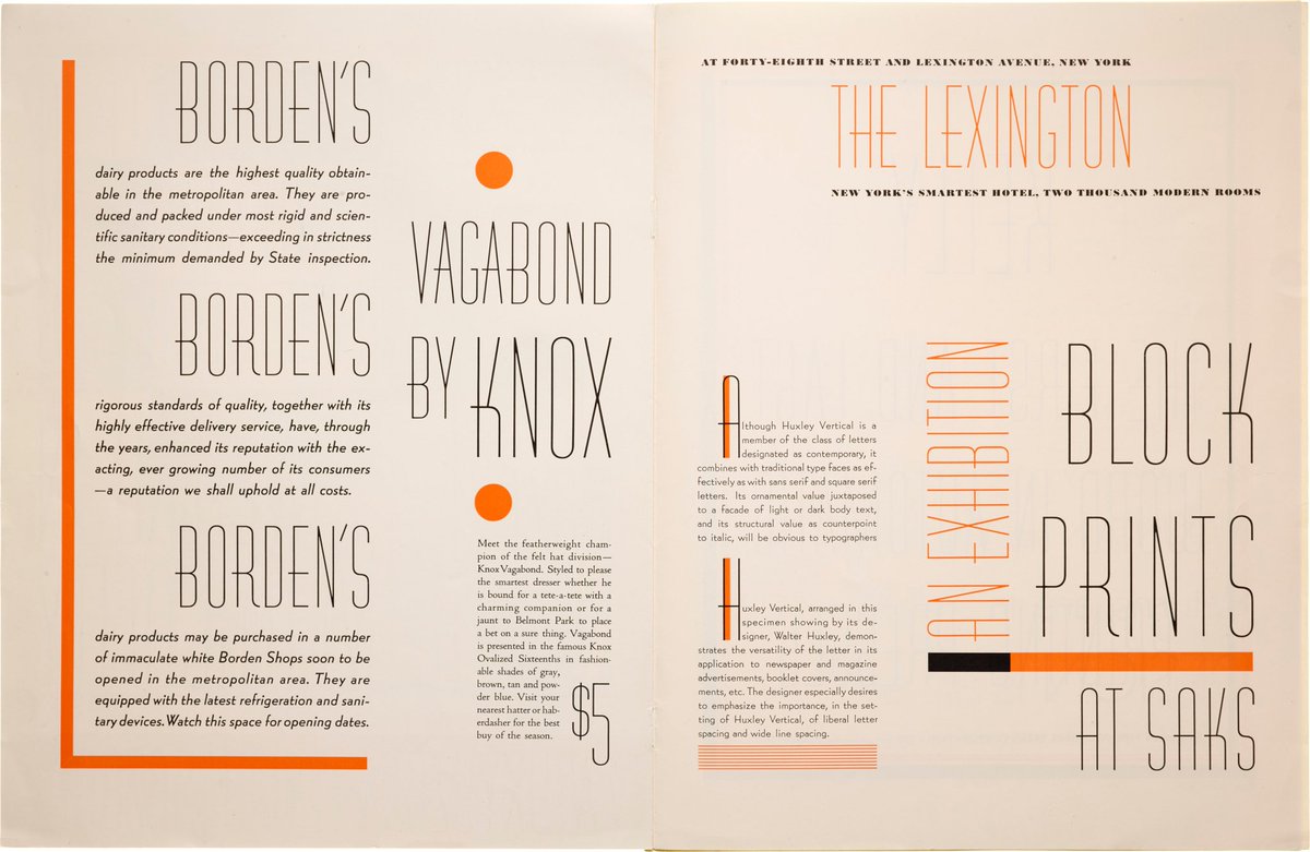 Letterform Archive on Twitter "Huxley Vertical type specimen, American