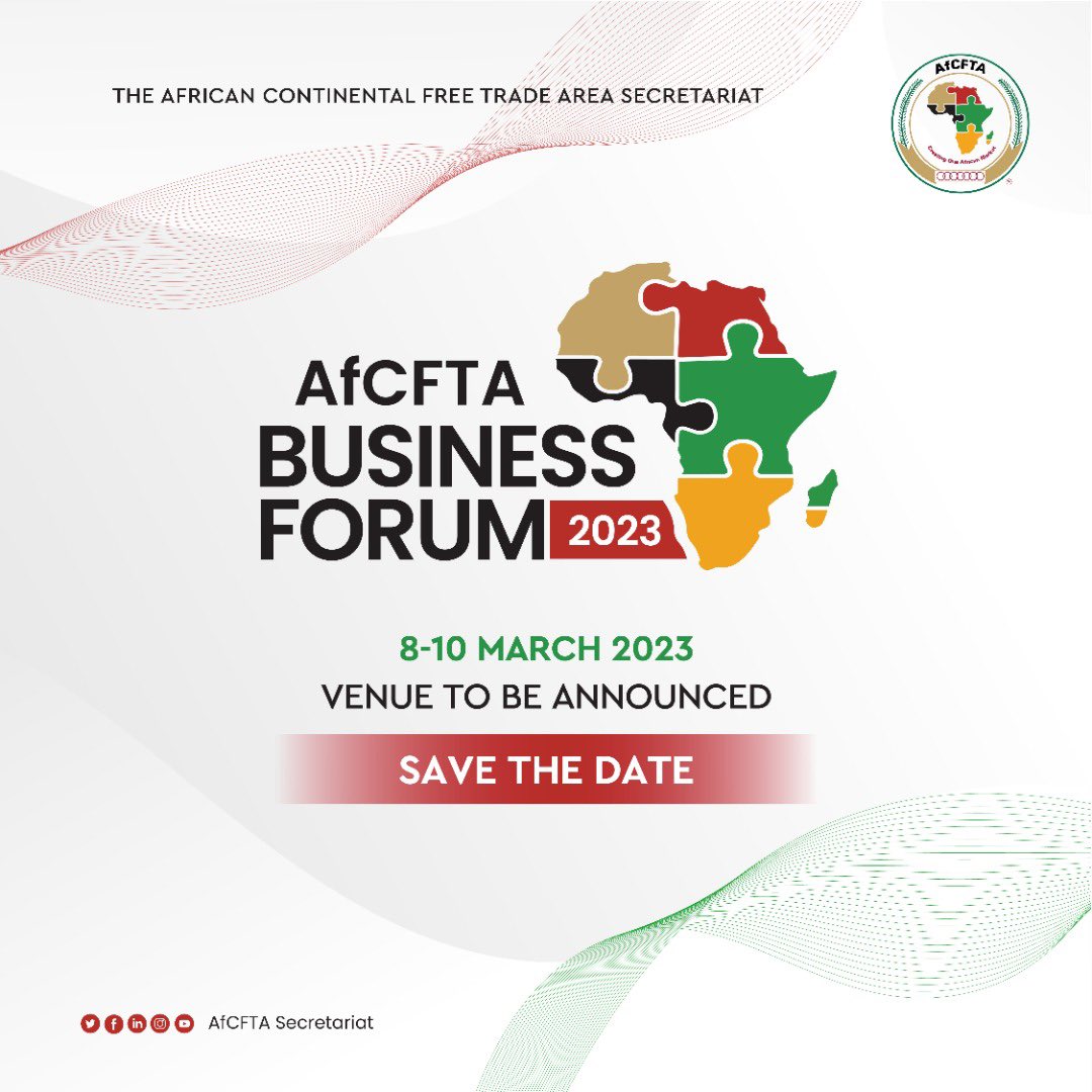 The AfCFTA Secretariat is organising the AfCFTA Business Forum - Tujenge Pamona under the theme “Powering a Successful AfCFTA” to provide a private-public platform in order to unlock trade and investment opportunities. This is due to take place from the 8th-10th of March, 2023.