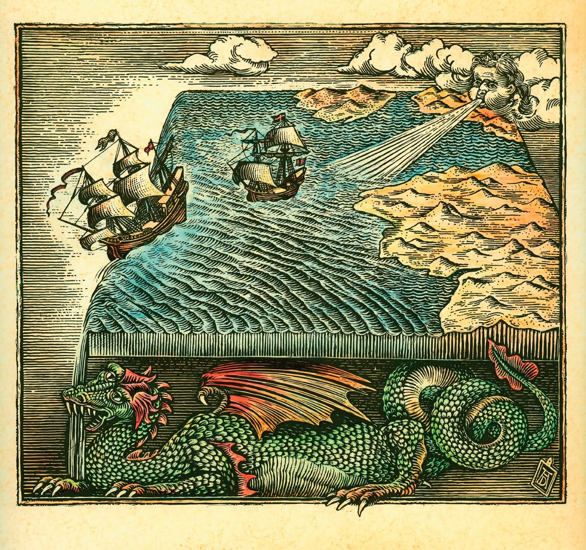 Fantasy map of a flat earth by Antar Dayal.