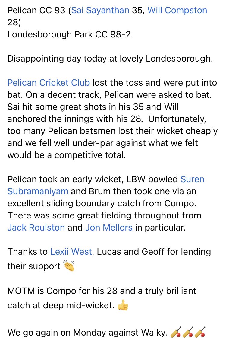 Pelican1925's tweet photo. Todays match report https://t.co/wDuEoL48FQ