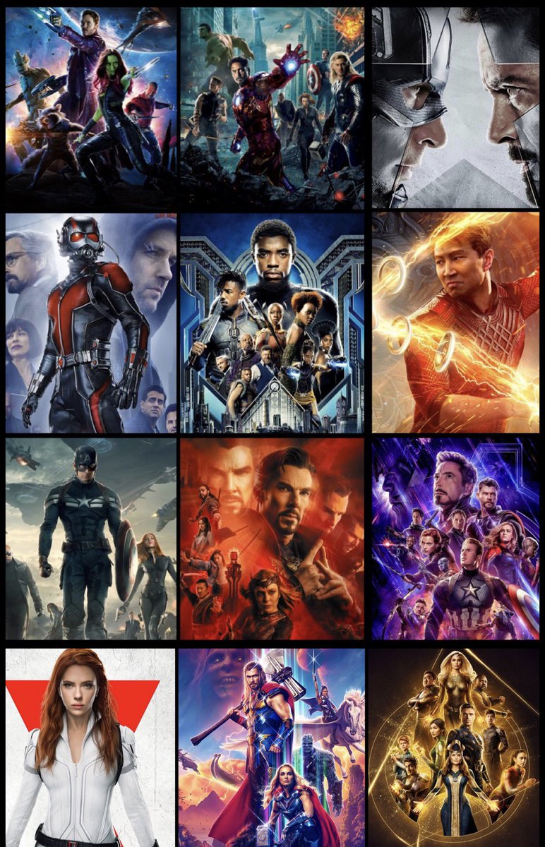 jackinfinity203's tweet photo. You can only pick 1 movie from each row. MCU edition. https://t.co/T6CLazPRkD