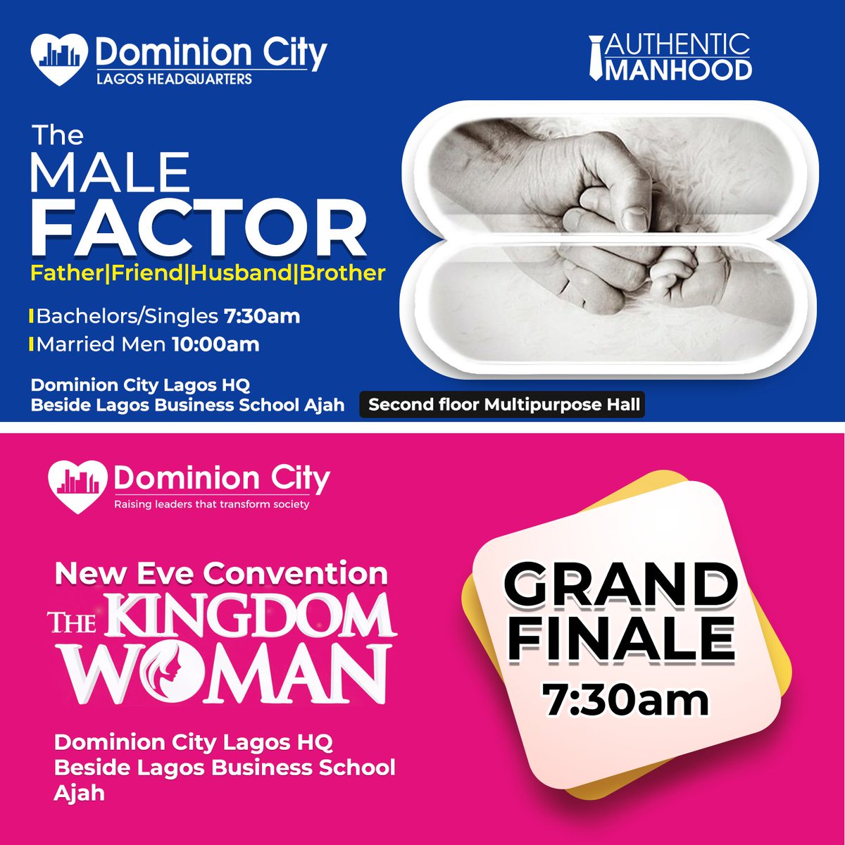 dominioncitylag's tweet photo. Tomorrow's service is a very special one!!! 

The women get to wrap up their convention and the men will be having a different service to wrap-up our specialized relationship service all through the month of August.

Time:
* Singles: 7:30am
* Married: 10am

#TheMaleFactor
#WC2022 https://t.co/gHuiqfFM4X
