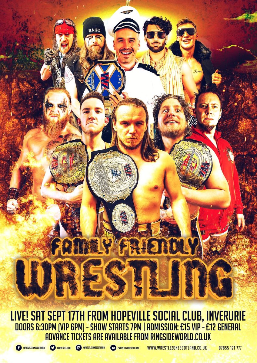 wrestlezone's tweet photo. We’re heading back to Inverurie on Saturday 17th September for a huge night of over-the-top wrestling action. 

Tickets are available now from @RingsideWorld - https://t.co/ECy3pZ1ZUC

VIP doors - 6pm
GA Doors - 6.30pm https://t.co/wVp3mfg6tv