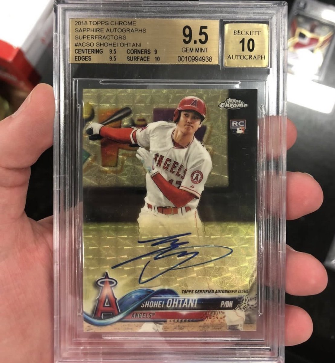 CardsBoulevard's tweet photo. 2018 Topps Chrome Shohei Ohtani Superfractor Autograph Rookie 1/1 https://t.co/nHjbIW9rqu