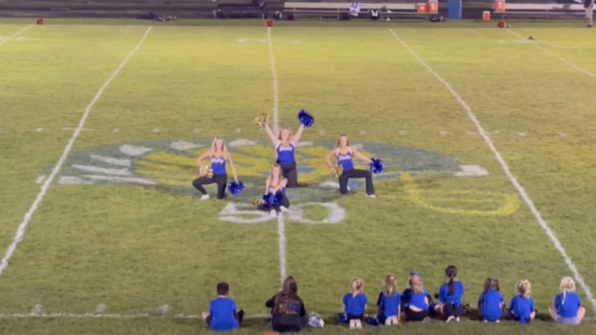 Hawkettes_JHS's tweet photo. Small but mighty, the Hawkettes set the tone for an entertaining halftime season! Way to go ladies!! #dancelikeahawkette 💙💛 https://t.co/OVTtaCevL7