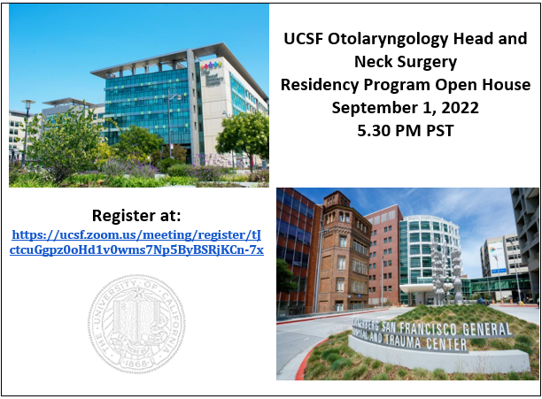 steve_pletcher's tweet photo. Attention Otolaryngology Applicants:
Come meet our UCSF Team, learn about our Program, and spend some time with our Residents!
Register here:
https://t.co/NpH24sSY5s https://t.co/L6SWhnx9HG