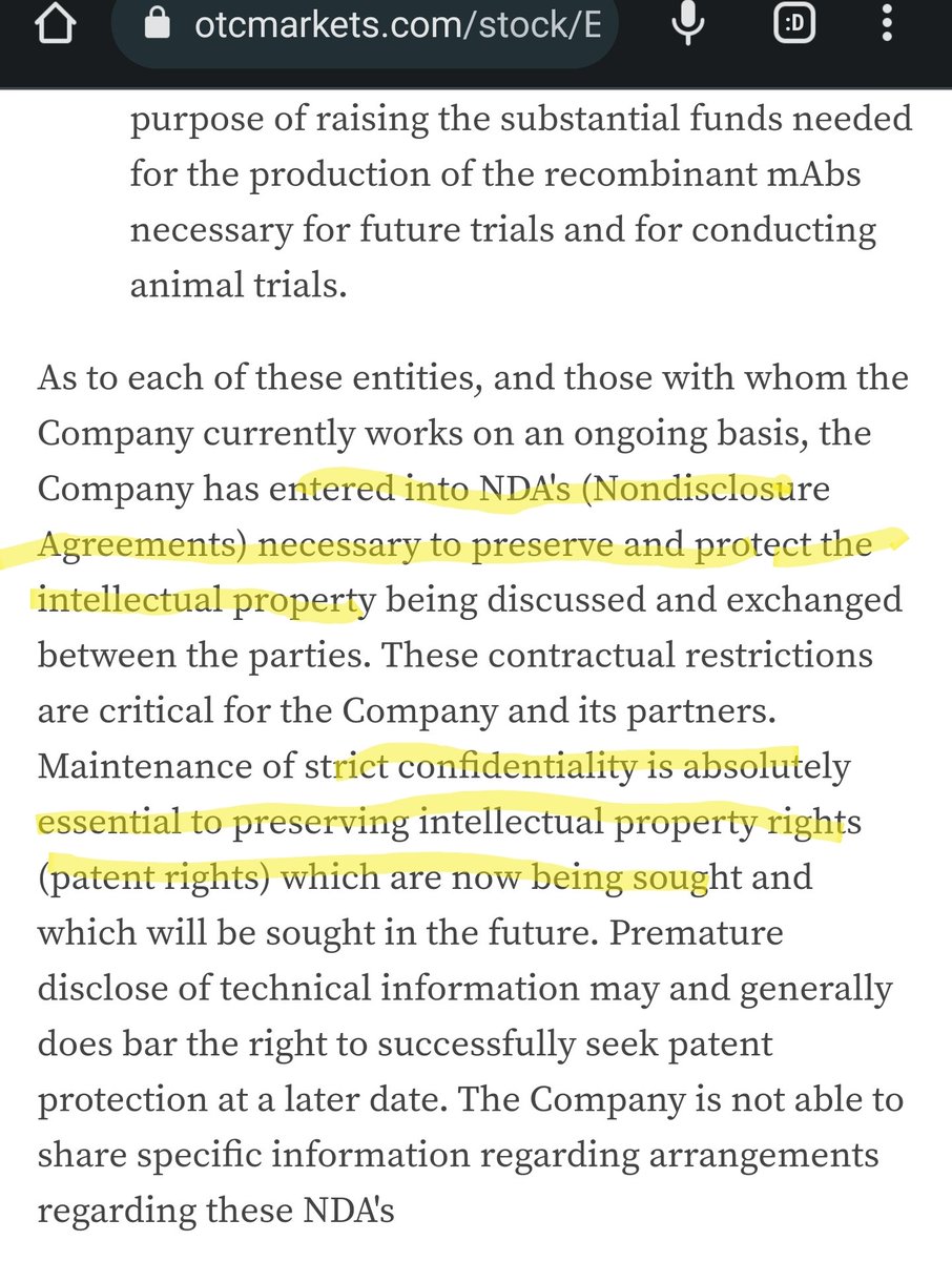 GodfatherCap's tweet photo. $ENZC The Non-Disclosure Agreements were put in place primarily to protect their technology. With PCT international publications on patents, that may provide a level of coverage sufficient enough where a whole lot more could be disclosed

MAJOR milestone accomplished 🏁 https://t.co/YvVO53ZuW2