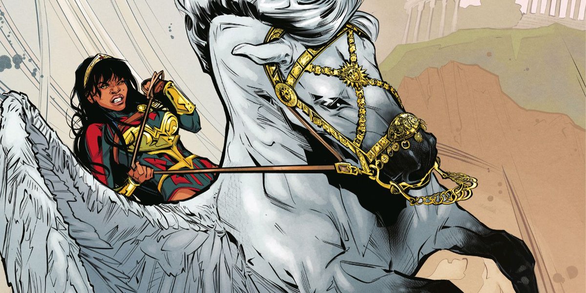 CBR's tweet photo. The 2022 annual issue of Wonder Girl reveals the origin of Yara Flor's trusty pegasus, Jerry.

Details here: https://t.co/PygRXr5Fbx

@DCComics @Joelle_Jones @emi_lenox @Adriana_Melo @Sweeney_Boo @droog811 @MrRiktus @ScottForbes https://t.co/JeUftpDmUT