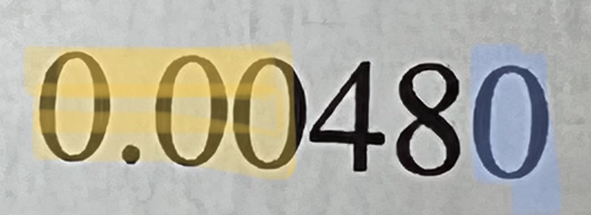 The other day I called the yellow zeros “placeholder zeros” (like I always have) but then I called the blue zero a “precision zero”. My AP chem kids said that it really helped. Probably you already do this… but just in case it helps you too. #iteachchem
