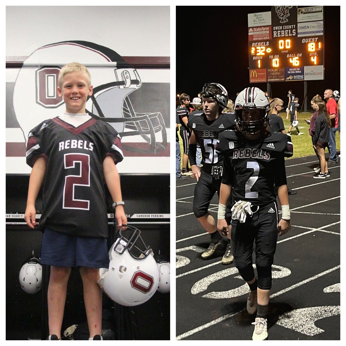 My boy went from dreaming about being a HS football player, to getting to getting to play in a HS football game. Congratulations <a href="/AllnuttDonald/">Donald Allnutt</a> on your first Varsity football victory.