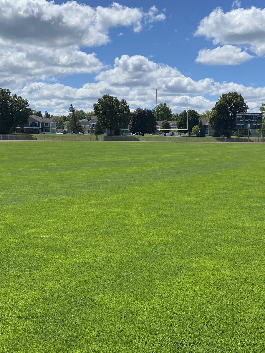 apoos2's tweet photo. RH Grounds Crew has Elmer Gordon Stadium looking great! 1 week away! #RHFB https://t.co/wVPaKr4sia