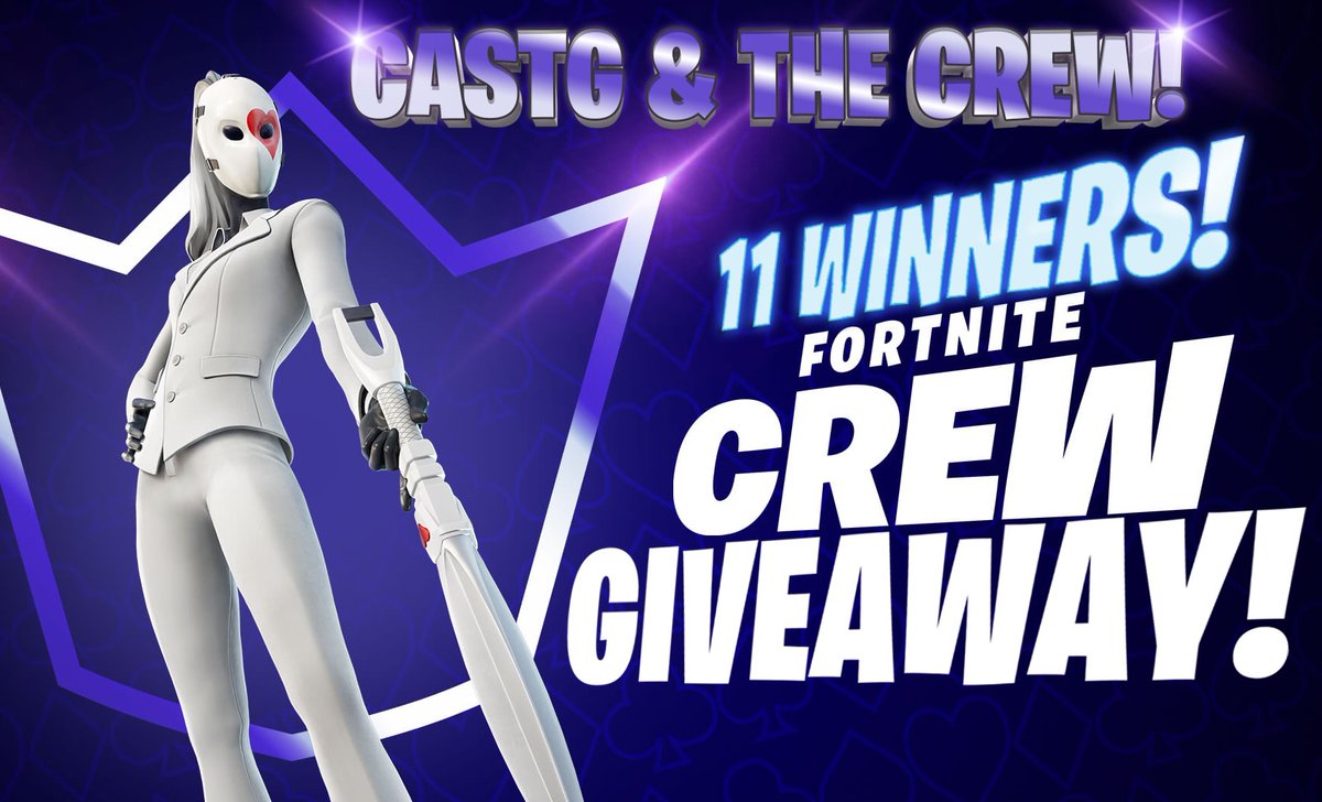 Castgfishy's tweet photo. Crew Pack Big Giveaway ~ 48 Hours 

- Retweet 
- Follows @Castg19 • @Murtuzagives • @RickyPeakyV2  • @CenaBlovebear • @Blindvfxx • @billyAl1306 • @TonnyGives • @P0litedGives • @AmironiGives • @JtempoYT • @Patryczekgives + (🛎 ON)
#FortniteVibin #Fortnite https://t.co/xbJvOwm1d2
