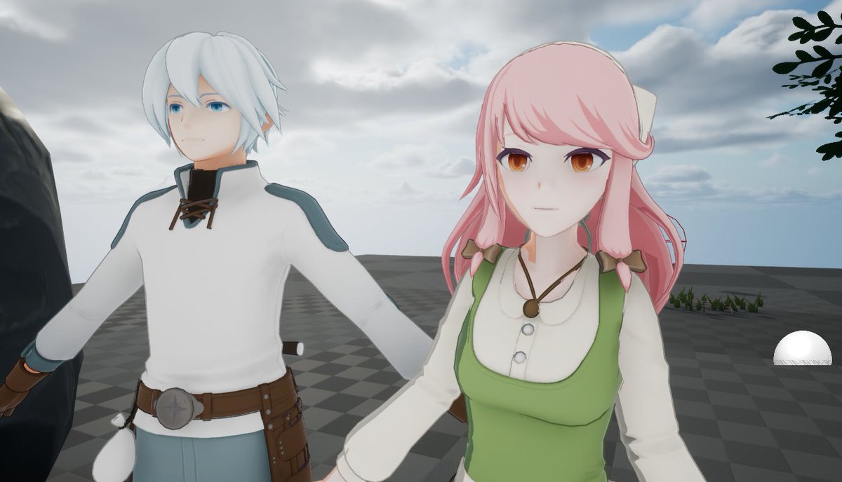 SkyRealmInt's tweet photo. Got Amber into the game! Still need to polish the weight painting, rigging error, and outline mask, but it's probably good enough for blockout purposes😅Will work on Amber interaction next! #projectskyfarm #gamedev #indiegamedev #indiedev #UnrealEngine  #screenshotsaturday https://t.co/1PeGML65cZ