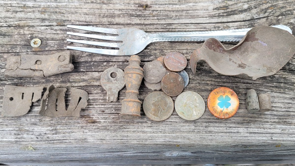 Spent a little time #metaldetecting at the park today. Found some typical junk, but glad I could get out and dig before it got too hot.