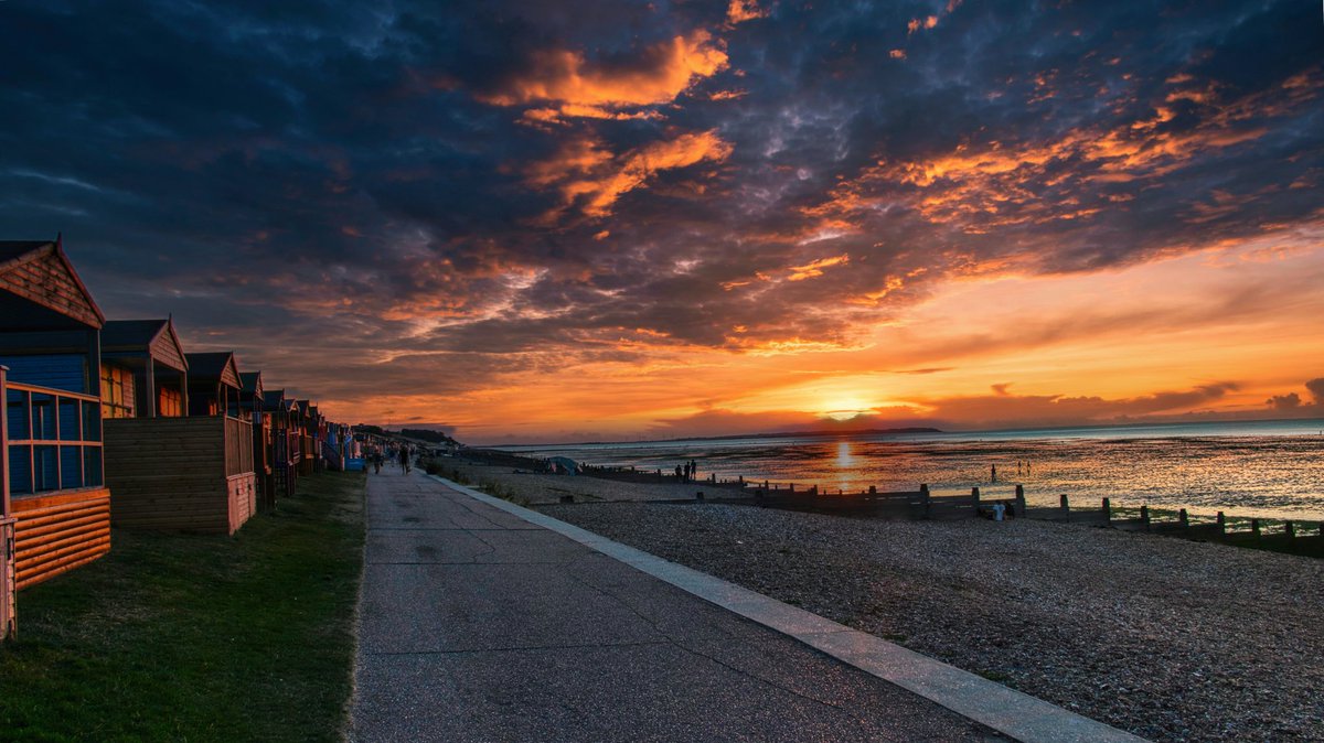 Sunset over Sheppy from Whitstable sea front