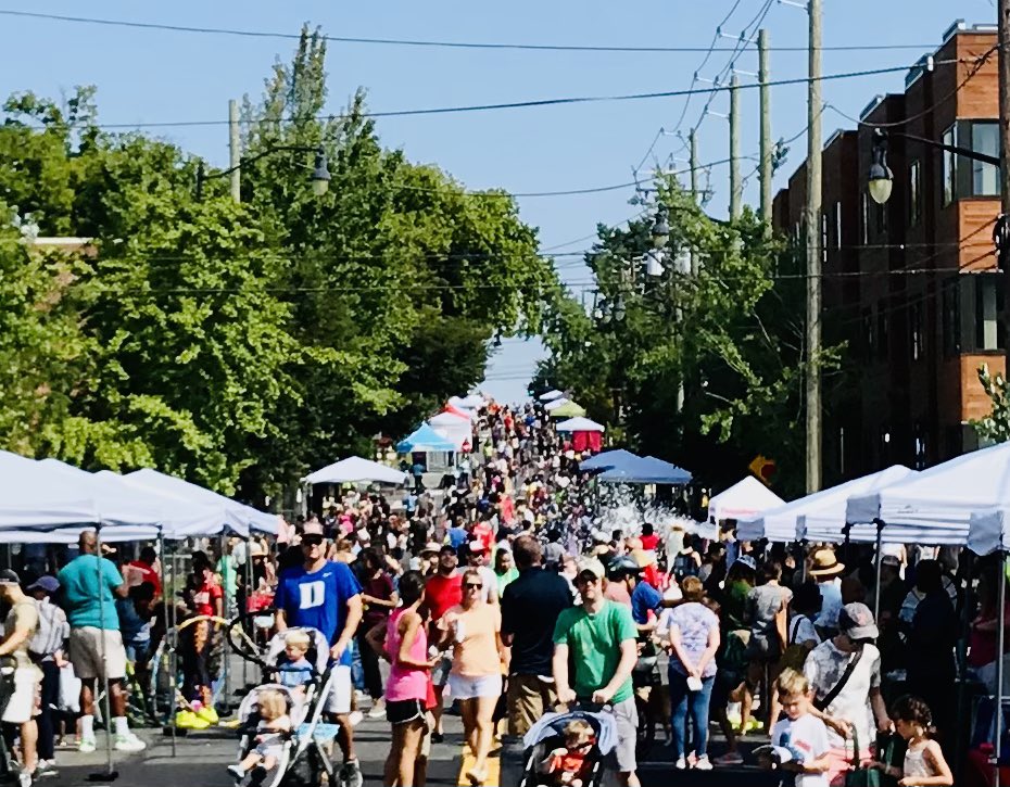 BrooklandBridge's tweet photo. Had a FANTASTIC time at #OpenStreetsDC in #Brookland today. @MayorBowser - we need to make this an annual all day event. The 3100 block of 12th Street NE grilled, danced and partied in the street. Thank you @DDOTDC and others for a wonderful time! https://t.co/w50UJdY4Ev
