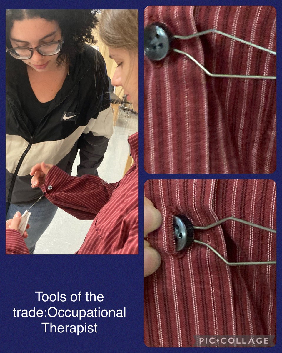 CCSRaiderHSE's tweet image. Sports Med &amp;amp; Rehab students practice OT skills for Activities of Daily Living #highskill #highwage @ccsraiderhse @ccscte