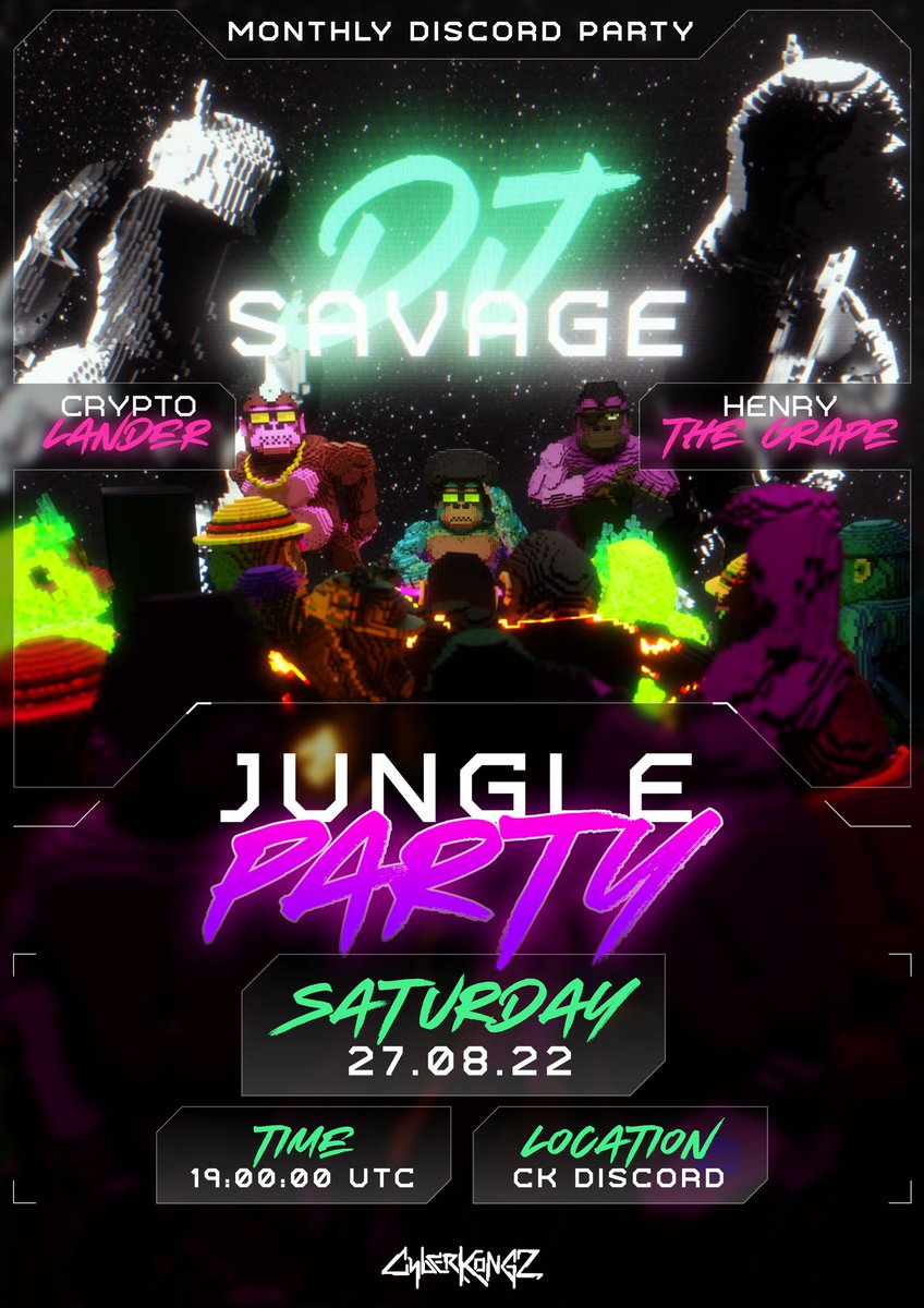 🚨Kongz Discord Party is lit!🔥

We are live!

Come join us!

discord.gg/cyberkongz

#KongzTogetherStrong