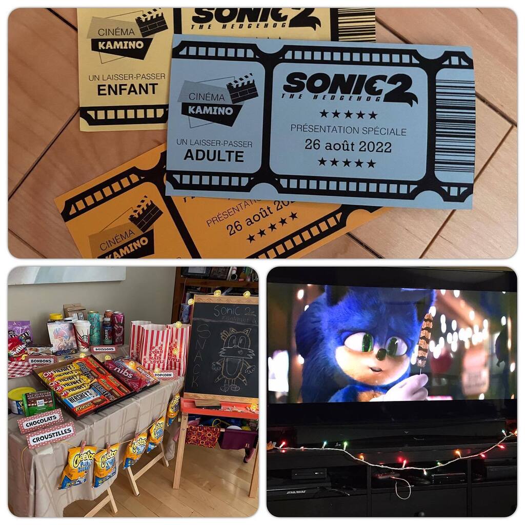 We had a small “Sonic the Hedgehog 2” cinema event at home yesterday. We made our own tickets (which included actual Barcode Battler barcodes), a concession stand and an attempt to mimic Sonic’s room from the original movie. It was a fun success. FYI: Ka… https://t.co/393xnhq4Kn https://t.co/ioyM6hnKKS