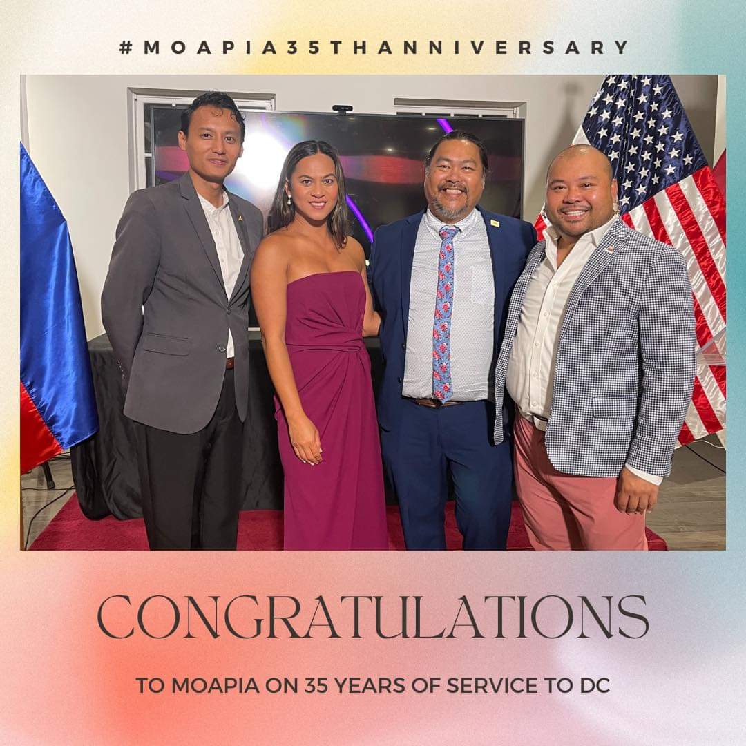 Congratulations to <a href="/dcmoapia/">DC MOAPIA #DCisOpen</a> on 35 years of service to DC! Thank you for your continuous work to promote the overall welfare for DC’s Asian American and Pacific Islander community.  
<a href="/dcmayorsoffice/">DC Mayor's Office</a> #AAPI
#moapia35thanniversary