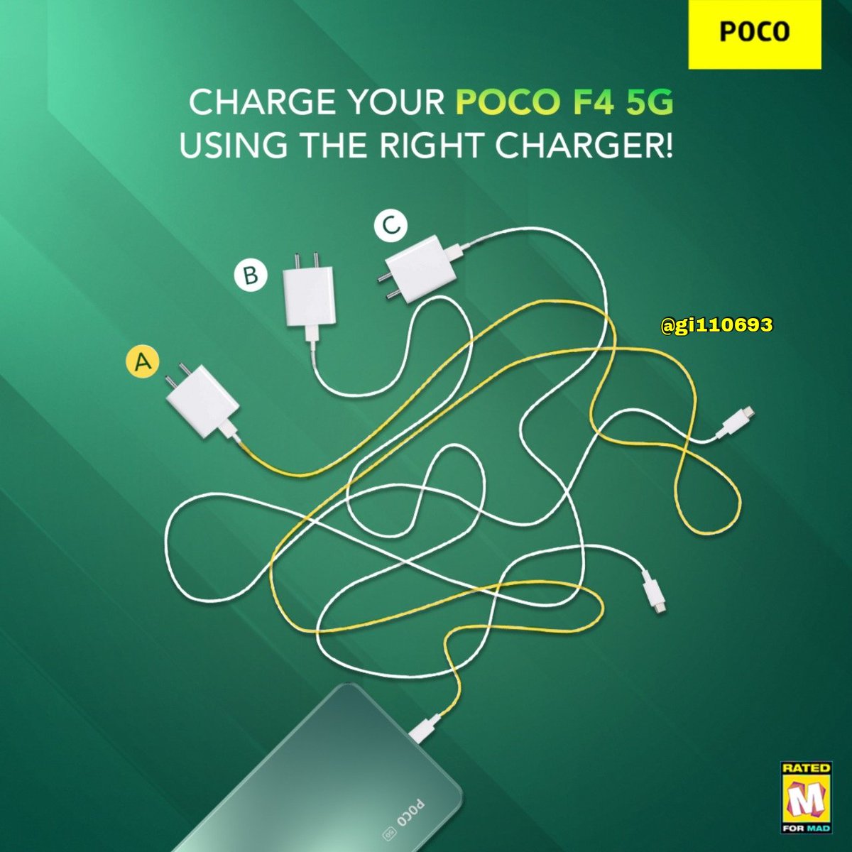 gi110693's tweet photo. A' is the right Charger of #POCOF45G ๐
#POCOF45G #EveryThingYouNeed #4YearsofPOCO @Himanshu_POCO
Tag :
@lost_star4
@PratikSingh_
@Rinku_0119
@Rudra00005 https://t.co/1LrZPZyZ3Z