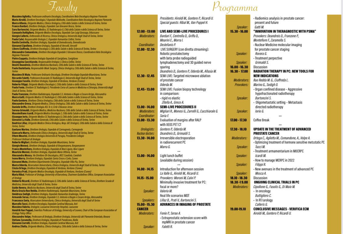 Glad to share the program of celebrative congress for 50y of Turin Urology Clinic 🎂 🎁 <a href="/paolo_gontero/">Paolo Gontero</a> <a href="/cittasalute_to/">AOU CittàdellaSalute</a> <a href="/unito/">Università di Torino</a>