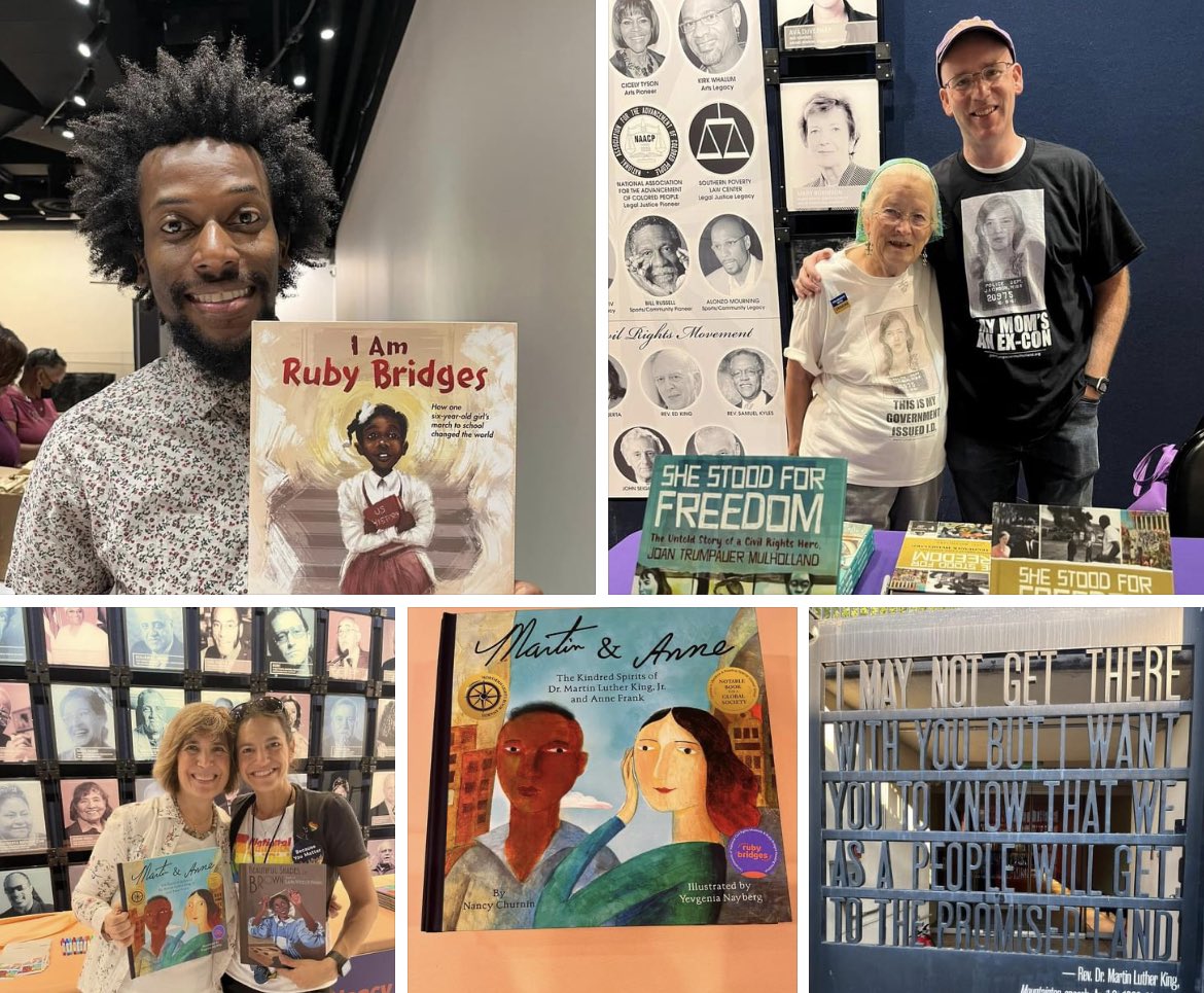 nchurnin's tweet photo. THRILLED to be at the #RubyBridgesReadingFestival @NCRMuseum w/ @nikkolas_smith @educate2endhate @LokiMulholland & Dory Lerner! Honored to sign & give away copies of Martin & Anne @znayberg @CrestonBooks @LernerBooks @KarBenPub @pubspotlight @ForGrowingMinds @StoryJammers https://t.co/t3owZBSmE2