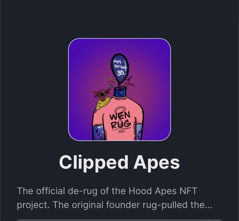 Be apart of some organic goodness and go mint some <a href="/ClippedApes/">Clipped Apes MINT LIVE!</a> just have that gas ready! Free mint and a road map and a discord to ask questions.. https://clippedapes .wtf/
#ClippedApes #FreeMint #RoadMap #Derugg #MintLive