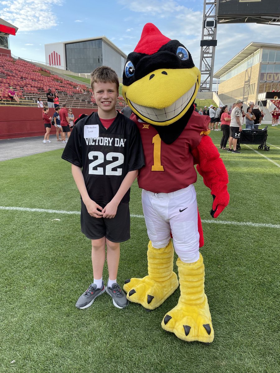 KerryLust's tweet photo. My son had an amazing time at Victory Day!  Thanks ⁦@CycloneFB⁩ players, coaches, and to the band and cheerleaders for taking the time to put on such a special event! https://t.co/P9YKxwdYWP