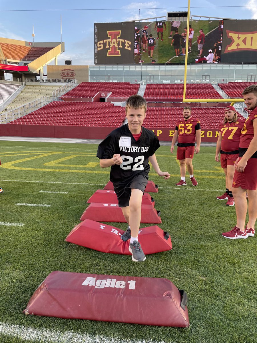 My son had an amazing time at Victory Day!  Thanks ⁦<a href="/CycloneFB/">Iowa State Football</a>⁩ players, coaches, and to the band and cheerleaders for taking the time to put on such a special event!