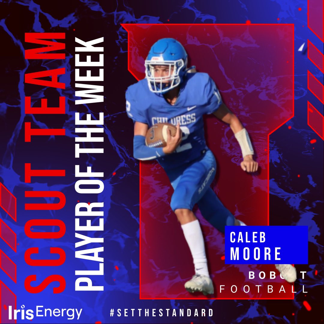 Here are your Iris Energy POTW for our Week 1 win over Abernathy:

OPOTW - <a href="/lamontnick3/">Lamont Nickleberry ⭐️</a> 
DPOTW - <a href="/ReidFelton45/">Reid Felton</a> 
SPTPOTW - Alejandro Romero
SCTPOTW - Caleb Moore

#SetTheStandard #BLEEDBLUE