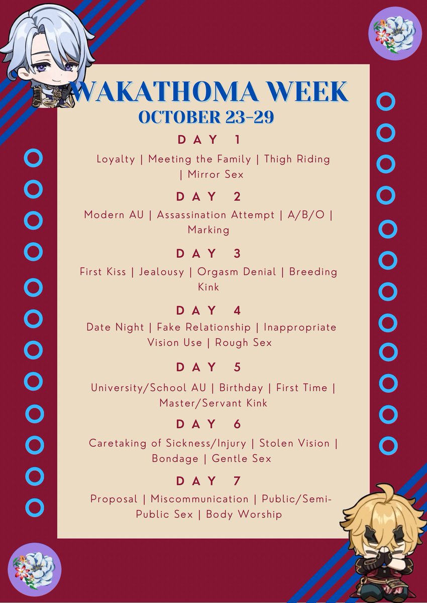wakathomaweek's tweet photo. WakaThoma Week will take place from October 23rd to October 29th! #wakathomaweek #wakathomaweekNSFW https://t.co/A3UCiVLjPp