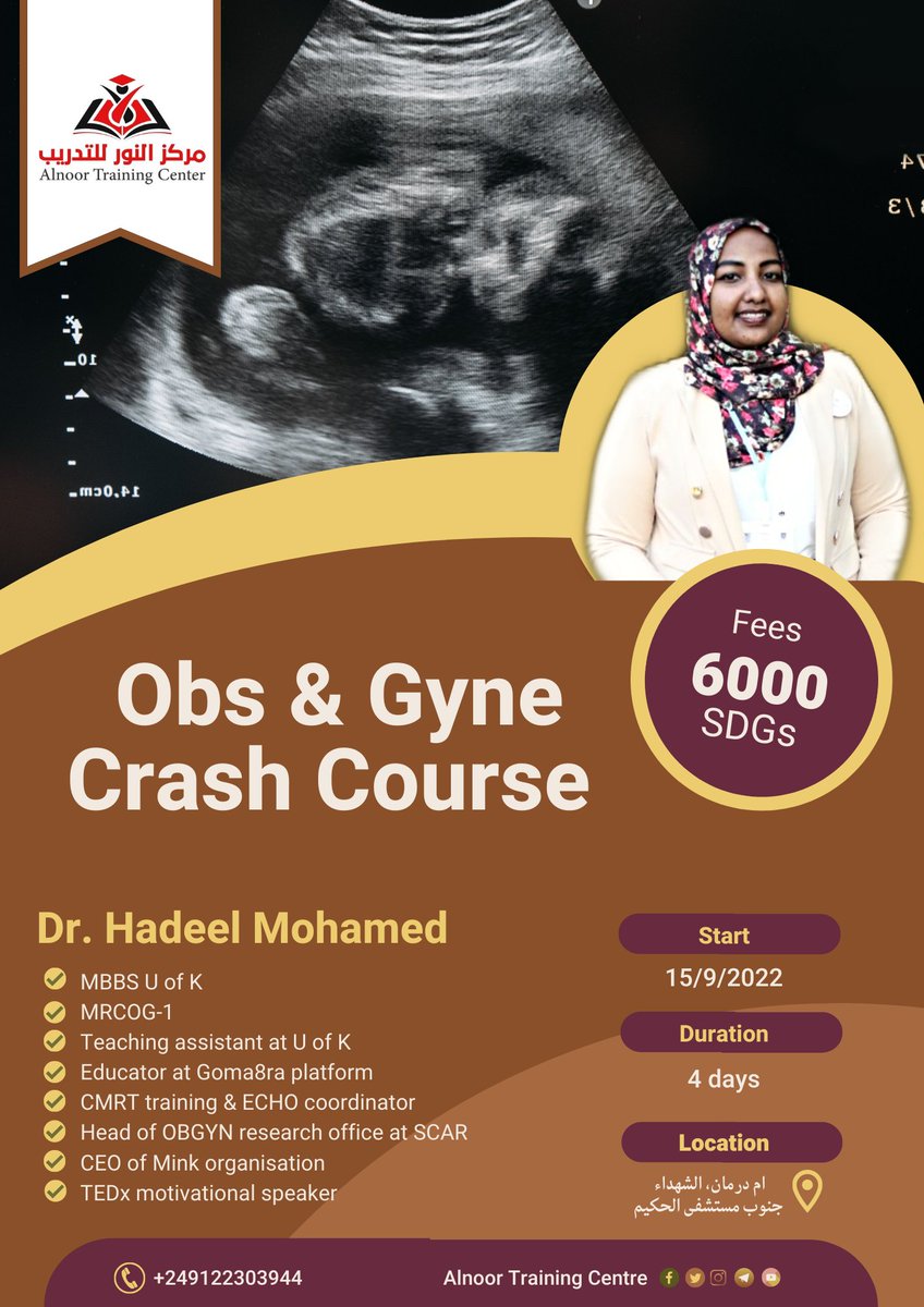 AlnoorTraining's tweet photo. 🔶🔸Obs &amp; Gyne Crash Course🔸🔶

🔶Content:
▪️Day 1: OBS 1
1- normal pregnancy and labour 
2- Bleeding in pregnancy 
3- Hypertensive disorders in pregnancy 

▪️Day 2: OBS 2
1- Obstetric emergencies 
2- Medical disorders in pregnancy 
3- Revision &amp; cases https://t.co/dIArX2Oemp