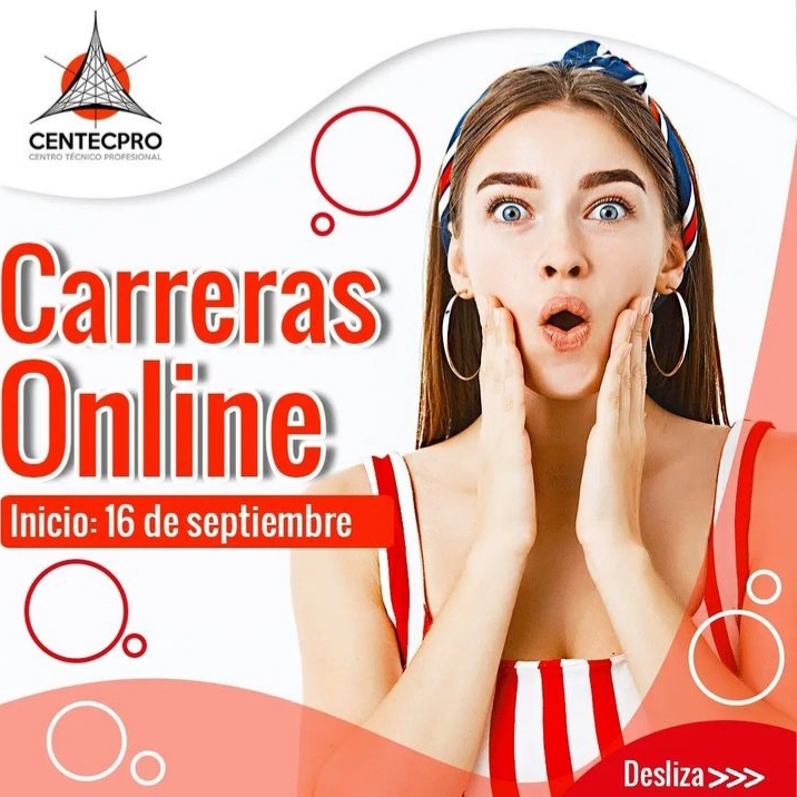CENTECPROCCS's tweet photo. CARRERAS ONLINE
¡¡¡Cupos limitados!!! 
INICIO: Sábado 16 de septiembre de 2022. https://t.co/MMxAmFZehy