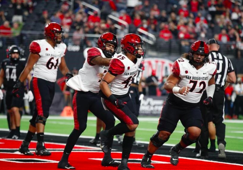 sdutkirKDKenney's tweet photo. The @AztecFB team today named its 2022 team captains. The four seniors are wide receiver Jesse Matthews, center Alama Uluawe, defensive lineman Jonah Tavai and safety Patrick McMorris. They were chosen in a team vote. https://t.co/x6MBZ38zgQ