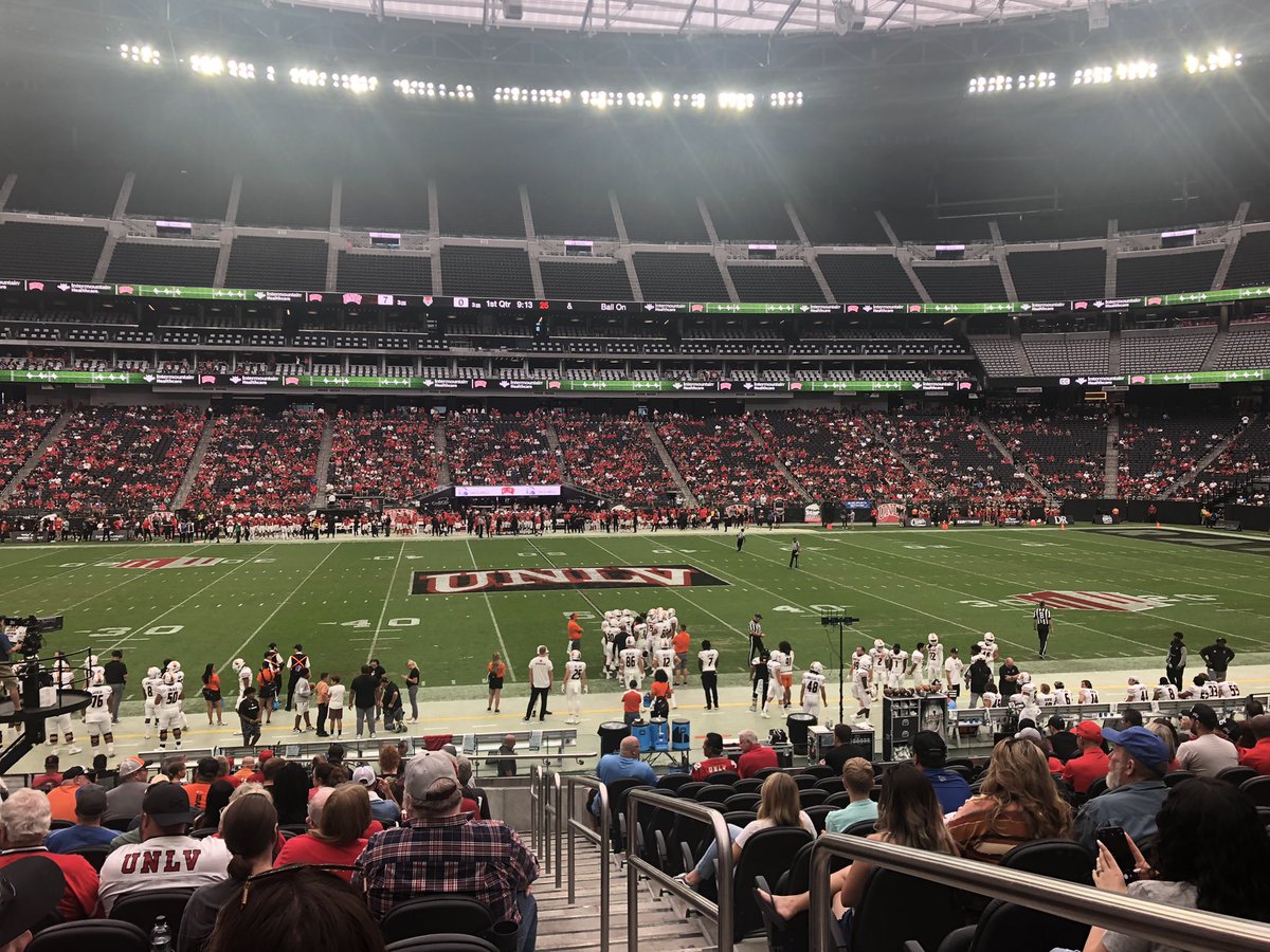 Start my new job on Tuesday as a #Tourguide for AllegiantStadium and checking out my new office by taking in the UNLV/Idaho State game. Every time the Bengals mess up I yell, “Suck it Cyclones!” 🤭 #IowaIsNotIdaho